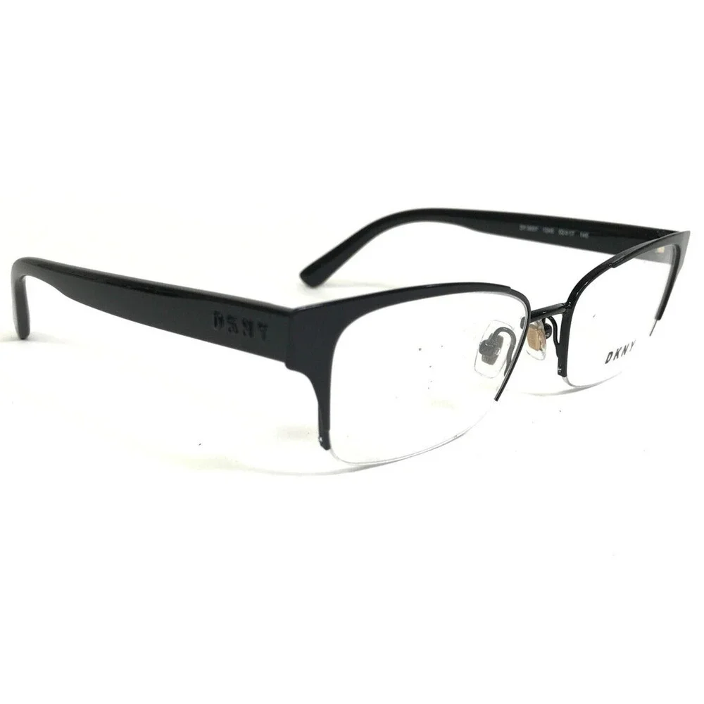 DKNY Eyeglasses Frames DY5657 1245 Black Cat Eye Rectangular Half Rim 52-17-140